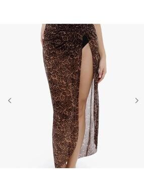 Bias Twist Mesh Sarong Coverup Size L